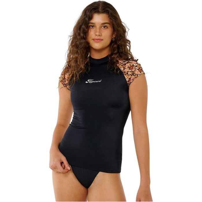 2024 Rip Curl Womens Sea Of Dreams UPF 50 Short Sleeve Rash Vest 164WRV - Brown